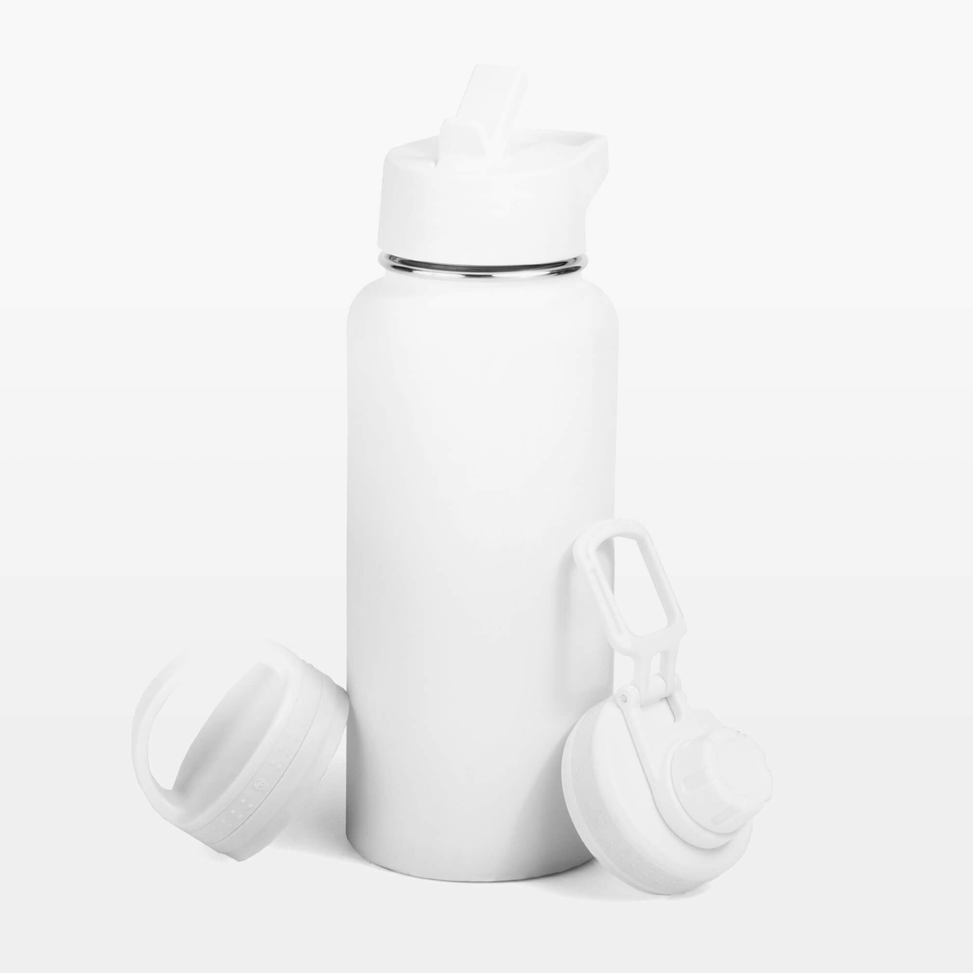 white water bottle with lids
