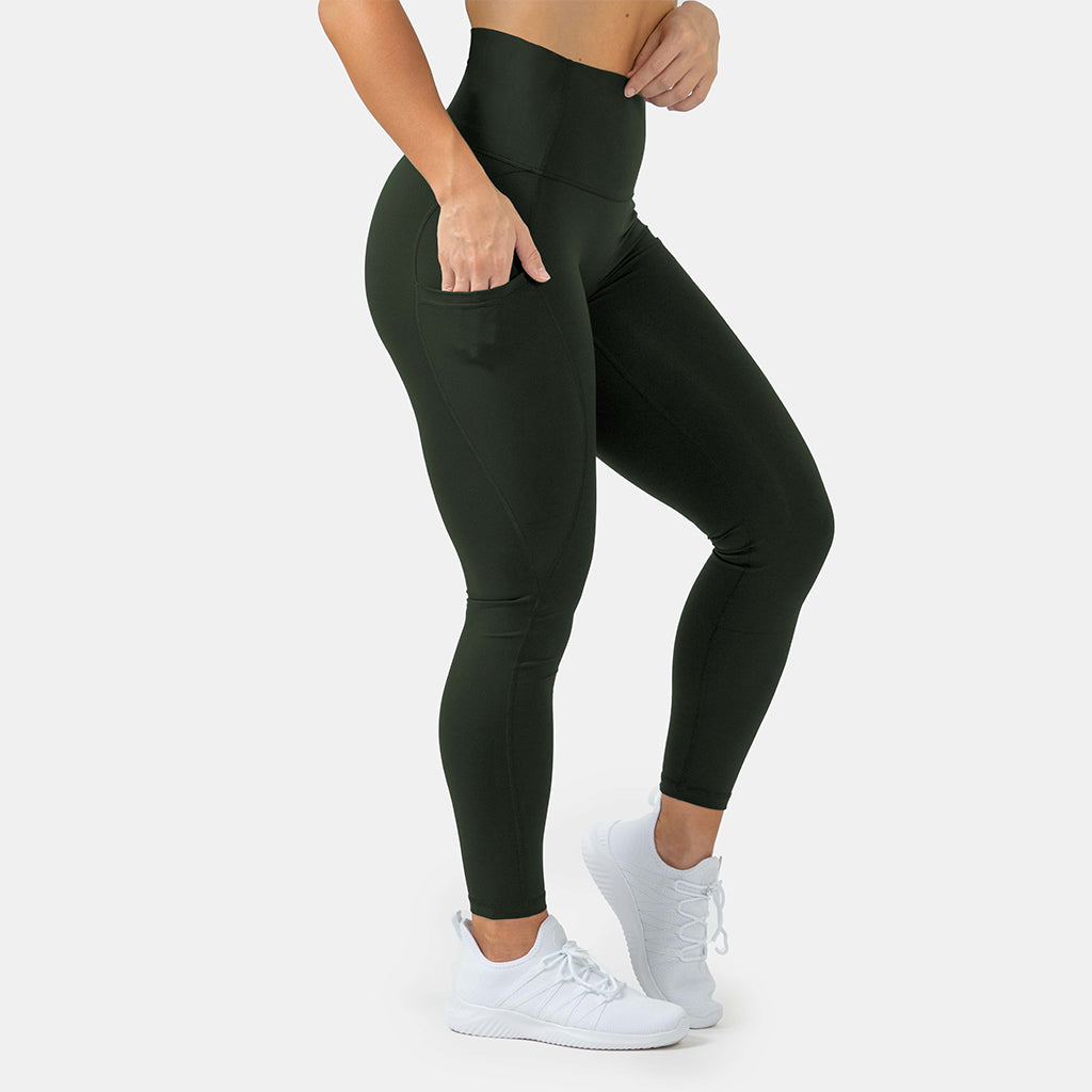 victory leggings forest green side